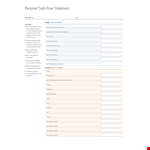 Personal Cash Flow Chart Template example document template