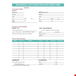 Medical Purchase Order Form example document template
