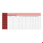 Plan Your Wedding Guest List with Our Easy-to-Use Template - RSVP Today! example document template