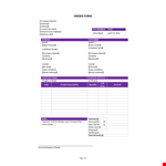 Order Form Template example document template