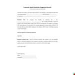 Certified Corporate Resolution Form | Board & Company | Organization example document template