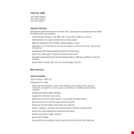 Junior Corporate Accountant Resume example document template