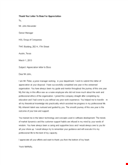 Thank You Letter To Boss For Appreciation Expressing Gratitude To 