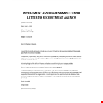 Investment Associate cover letter example document template