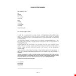 Free Cover Letter Example example document template