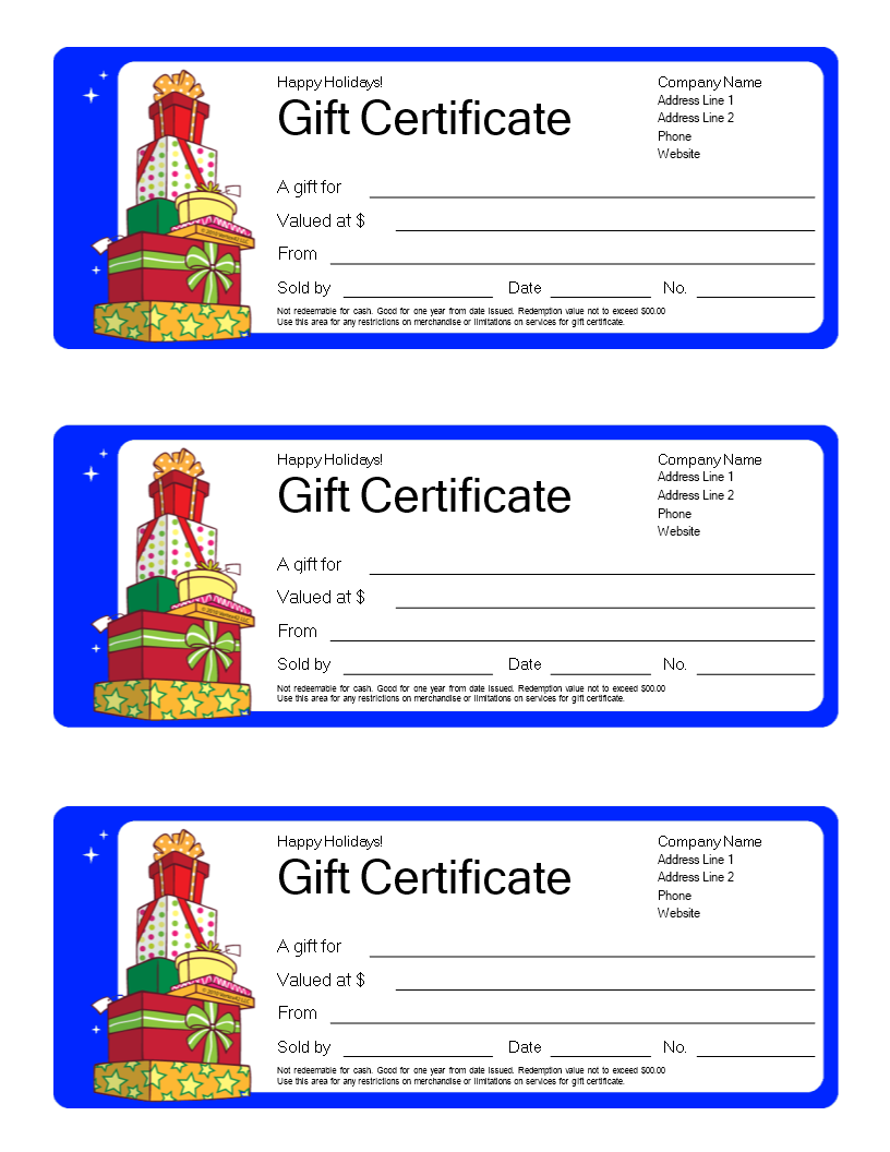 gift certificate template