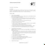 Catering Assistant Job Description example document template