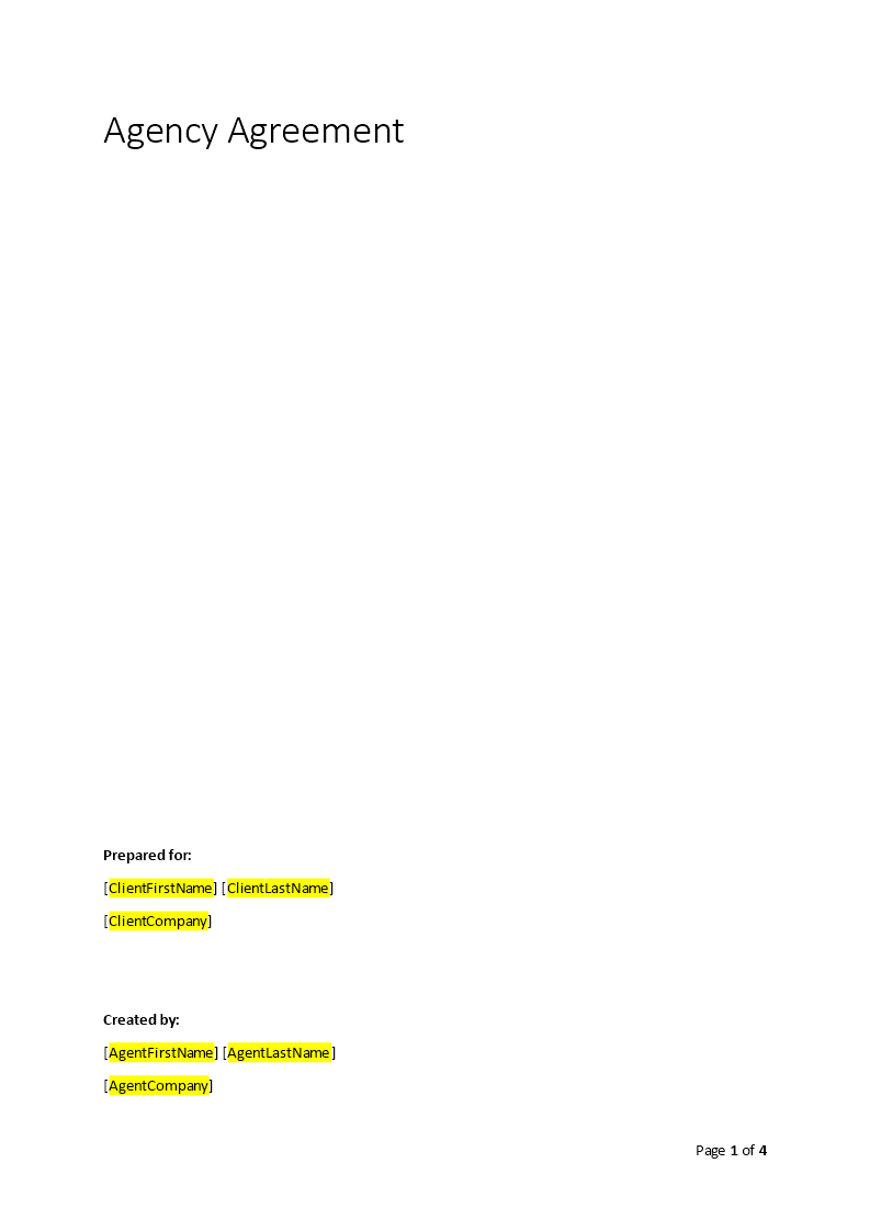 sales agency agreement template template