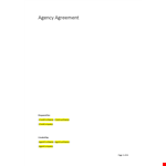 Sales Agency Agreement Template example document template