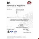 Total Quality Management Certificate example document template
