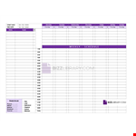Workout Calendar example document template