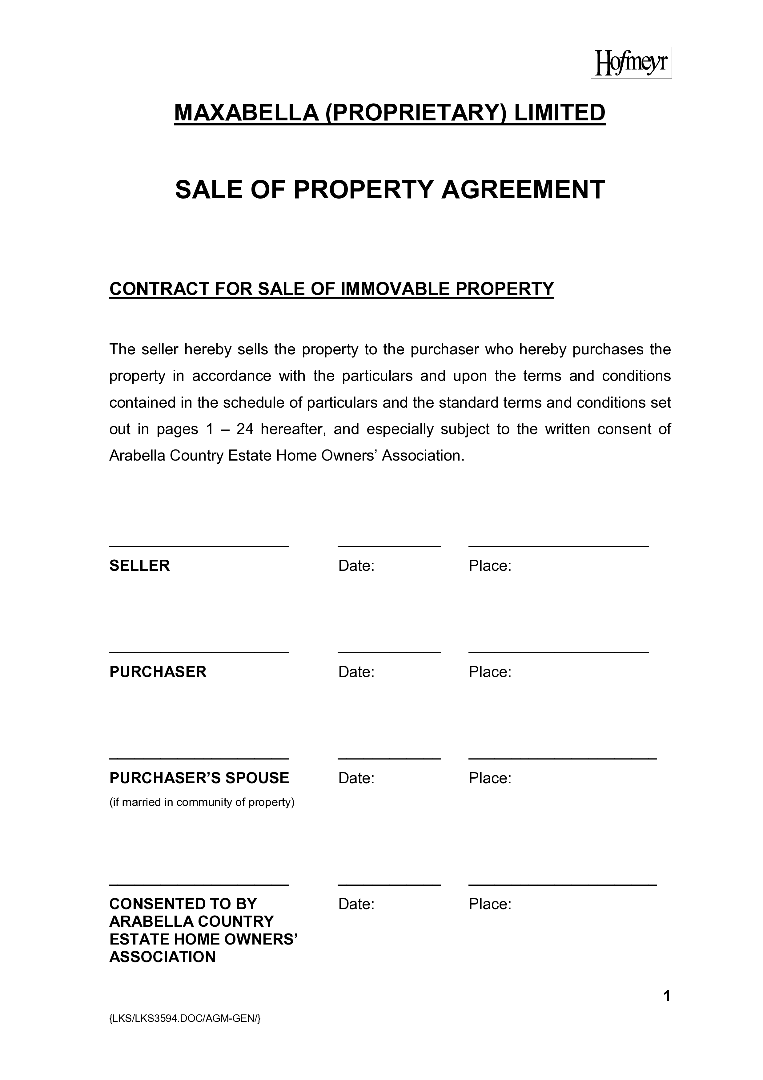 Property Sales Contract Template property-sales-contract-template