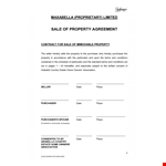 Property Sales Contract Template example document template