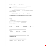 Editable Repair Work Order Template Pdf Format example document template