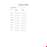 Daily Chore Schedule Template example document template