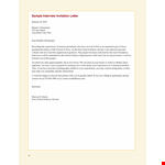 Interview Invitation Letter Template example document template