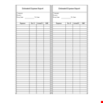 Company Expense Report Template - Easily Track Estimated Expenses example document template