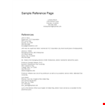 Reference Page Template - Create a Professional Reference Page | Director example document template