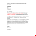 Poor Performance And Attendance Warning Letter Template example document template