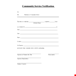 Community Service Letter Template | Service Verification | Volunteer Supervisor example document template