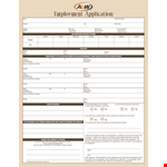 Free Restaurant Job Application Form example document template