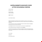 Capital Markets Associate Cover letter example document template