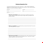 Employee Suggestion Form Word Format example document template