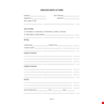 Employee Write Up Form example document template