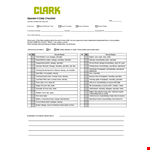 Free PDF Format Daily Checklist: Operation, Binding, Loose, Leaks, Mounting example document template 