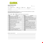Free PDF Format Daily Checklist: Operation, Binding, Loose, Leaks, Mounting example document template
