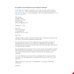 Recognize your Employees with a Formal Recognition Letter | Business Manager example document template
