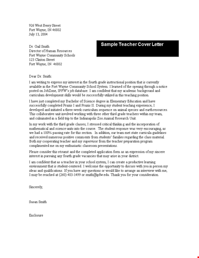 Experience Letter Template For Teacher - Smith | Grade Completed - Wayne