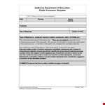 Comment Card Template - Create Engaging Social Content | California Public Education example document template