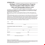 Download Michigan Photo Release Form for Parents, Guardians & Adult Volunteers example document template