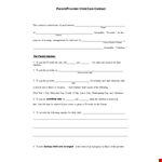 Childcare Provider Agreement: Safeguarding your Child's Needs with a Comprehensive Daycare Contract example document template