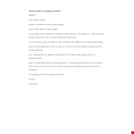Thank You Acceptance Offer Letter example document template