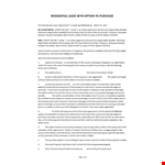 Residential lease agreement with option to purchase example document template