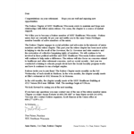 Congratulations Letter for Healthcare Union Chapter Retiree example document template 