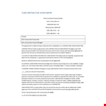 Secure Your Business with a Subcontractor Agreement Template example document template