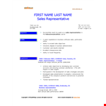 Service Sales Representative Resume example document template