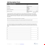 Effective Job Position Description Template example document template