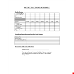 Printable Office Cleaning Schedule | Daily Office Cleaning Checklist example document template