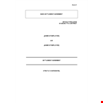 Employment Settlement Agreement between Employee and Employer example document template 