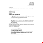 Sample Resume Profile Example example document template