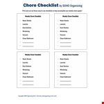 Printable Chore Checklist Template example document template