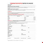 Termination Notice Notice To Vacate example document template 