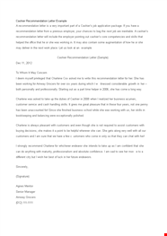 Letter Of Recommendation For A Cashier Job Letter Of Recommendation For A Cashier Job