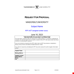 Request for Proposal Template - Streamline Your Supplier Selection Process | Vanderbilt example document template