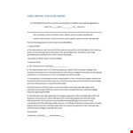 Subcontractor Agreement | Payment Terms & Contracts example document template