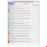 Excel Monthly Audit Checklist Example example document template